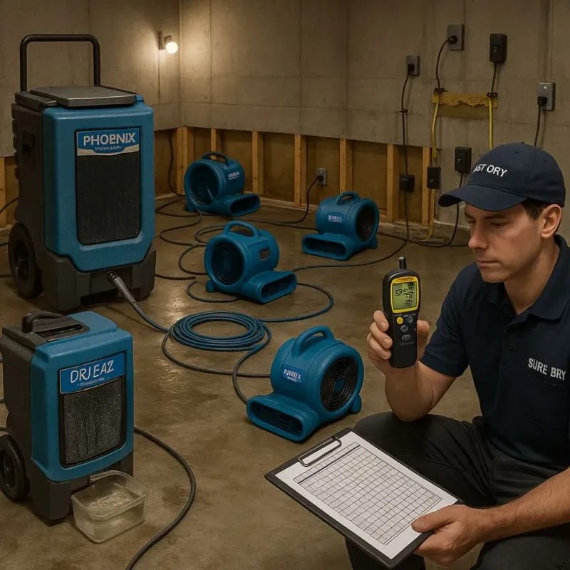 Structural Drying and Dehumidification process in Knob Noster, MO